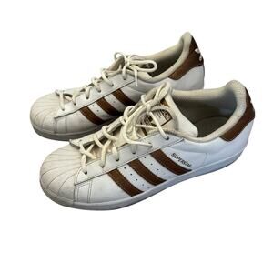 Adidas Superstar White and Gold Sneakers Clamshell Ortholite Women's 6
